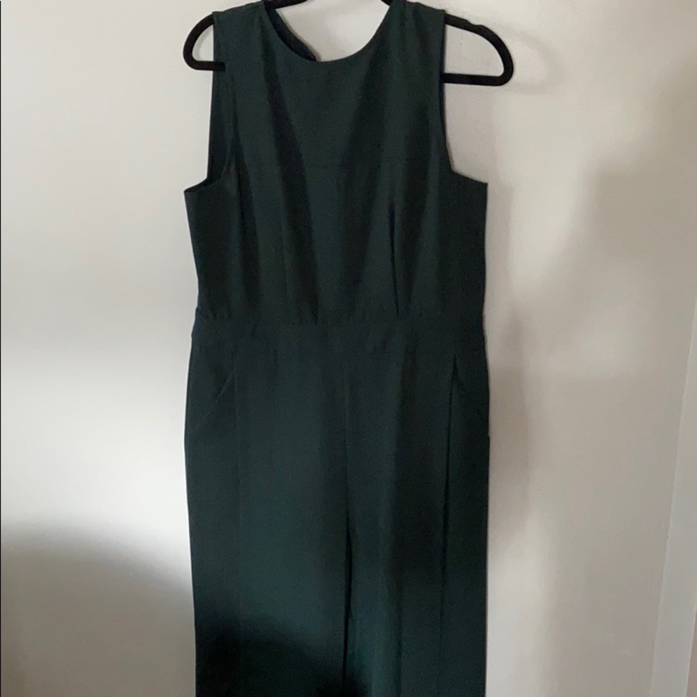 Women’s green long pant romper.